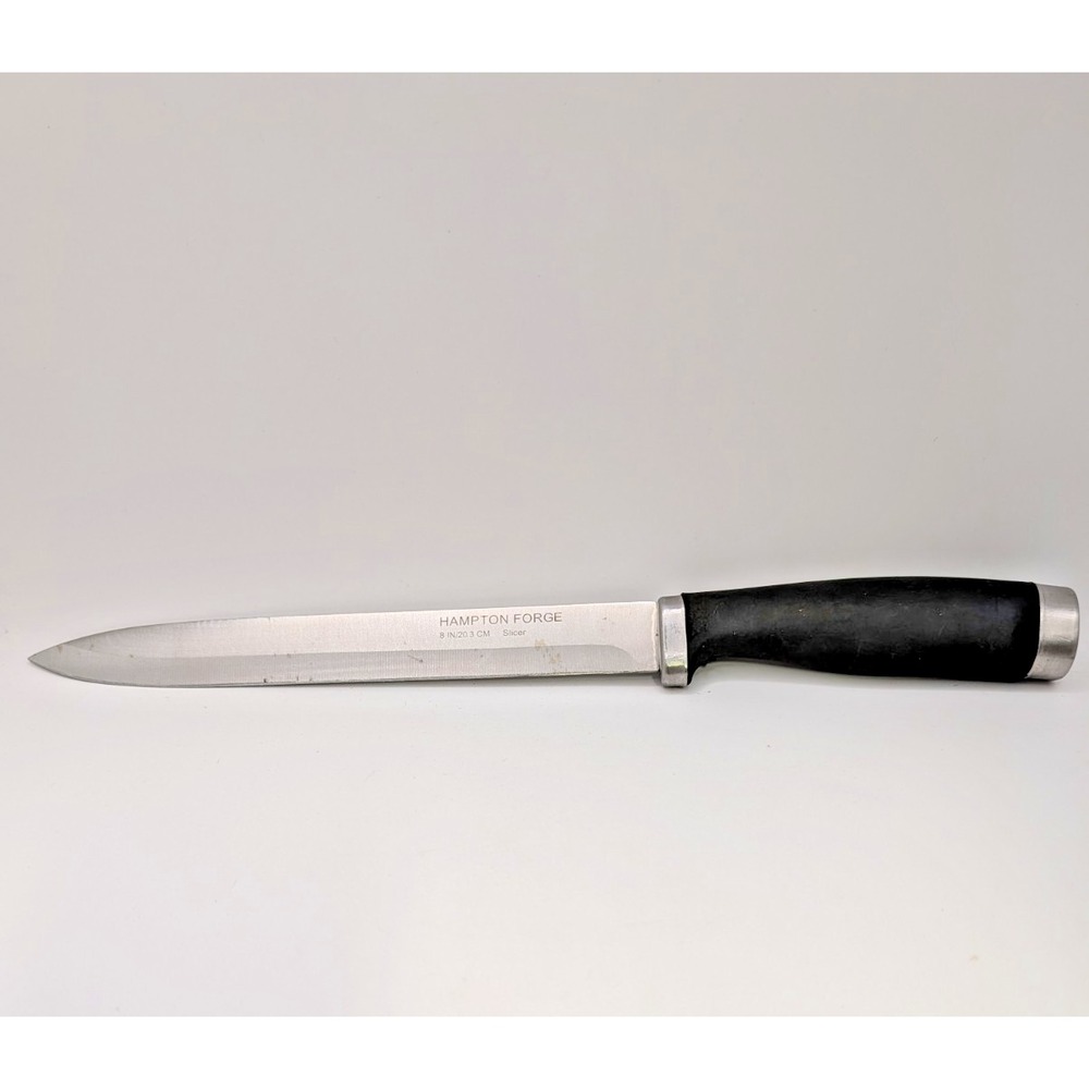 Hampton Forge Epicure–8" Slicer Knife Black Handle With Silver Superior Steel